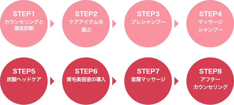 育毛美容コースフロー