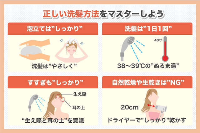 正しい洗髪方法をマスターしよう