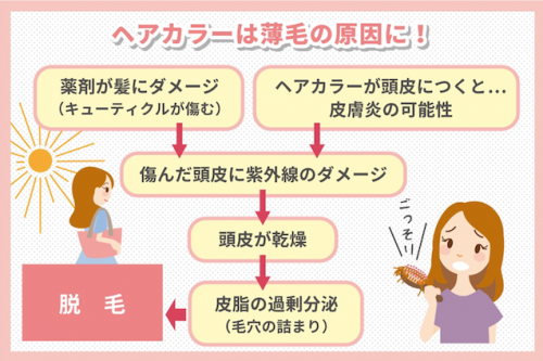 ヘアカラーは薄毛の原因に！